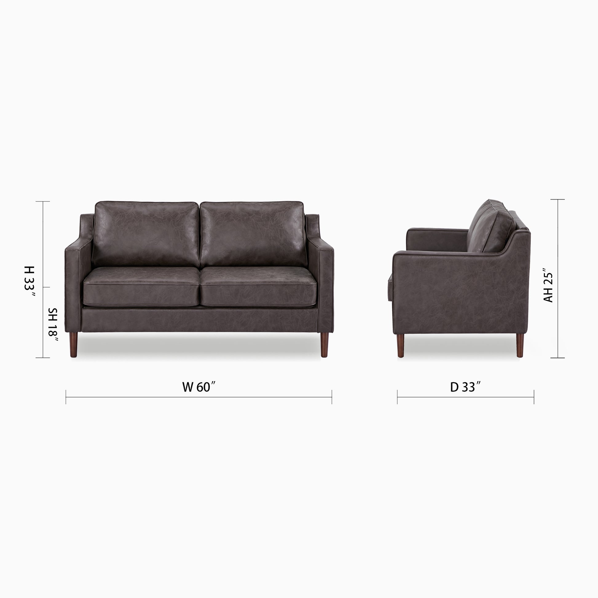 Sedona Loveseat - Faux Leather - Artdeco Home