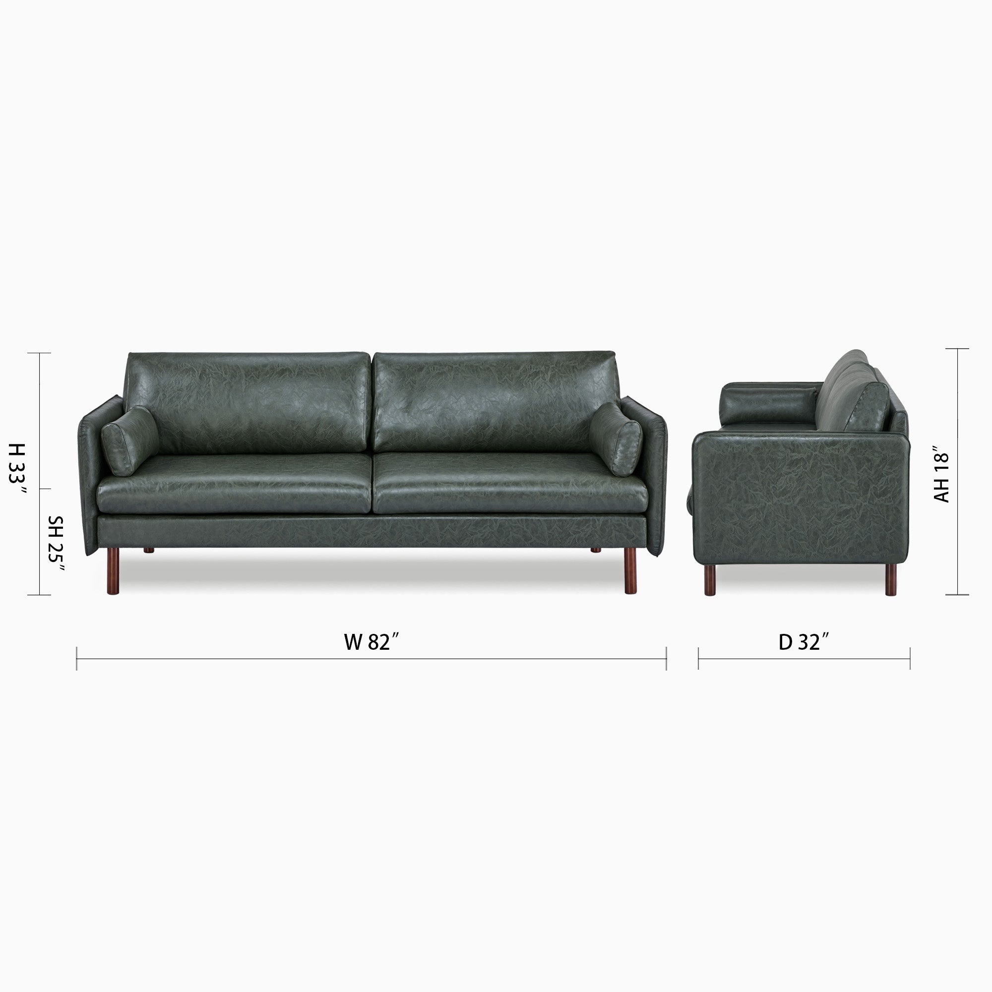 Yucca 3-Seater Sofa - Faux Leather - Artdeco Home