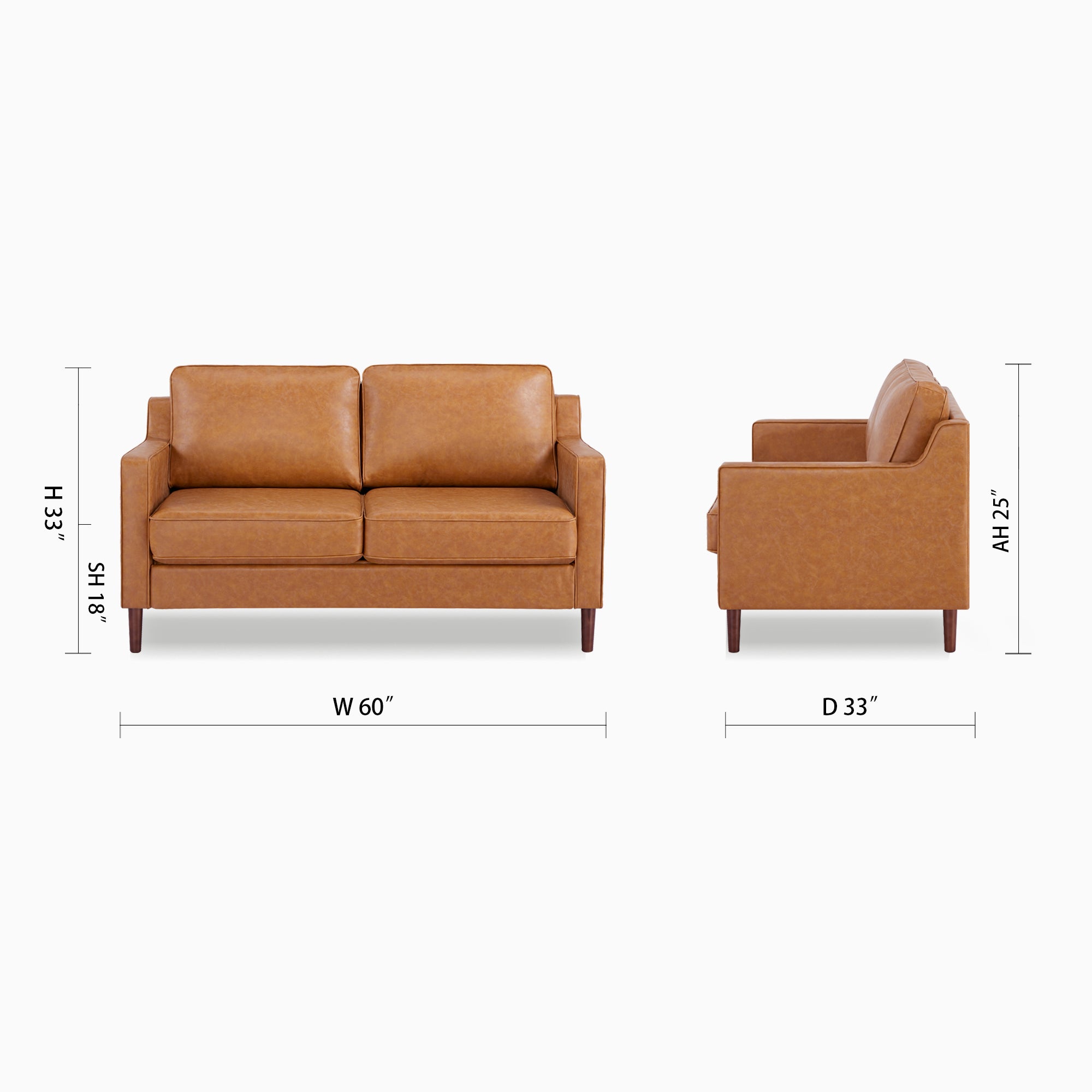 Sedona Loveseat - Faux Leather - Artdeco Home