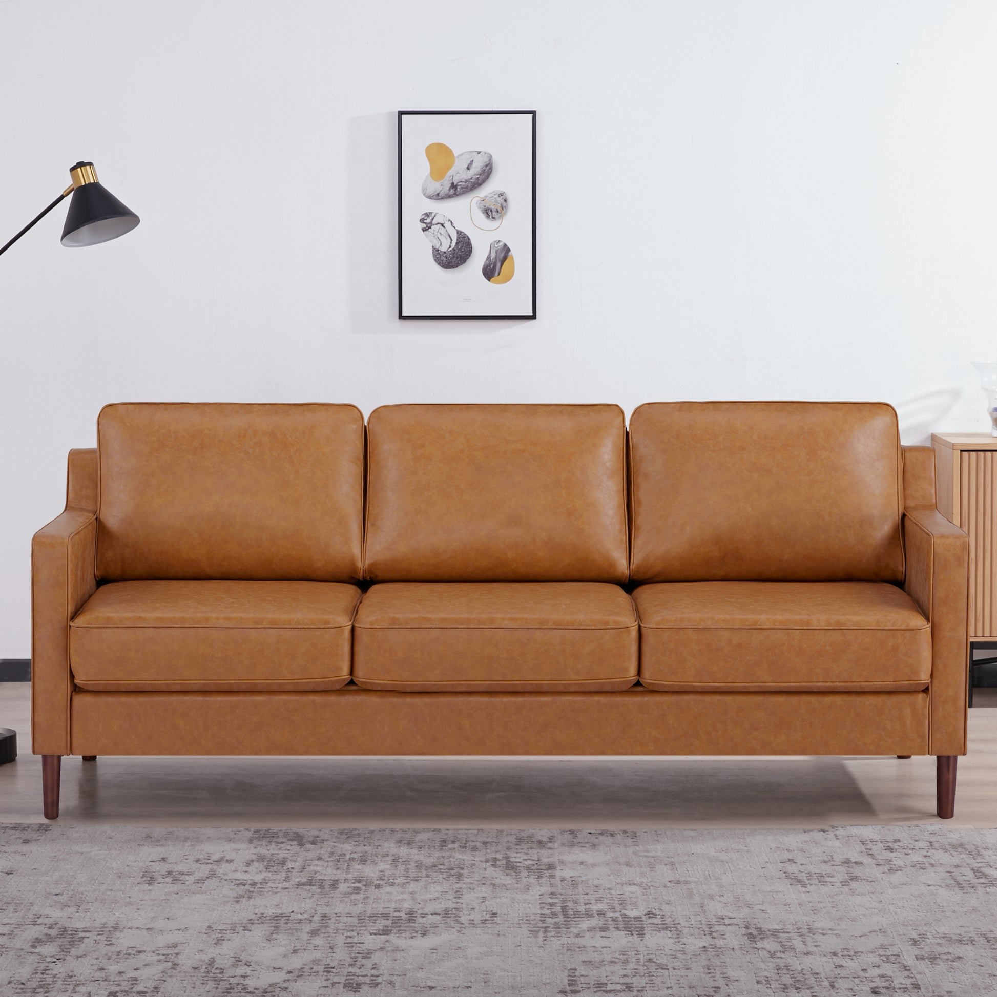 Sedona 3-Seater Sofa - Faux Leather - Artdeco Home