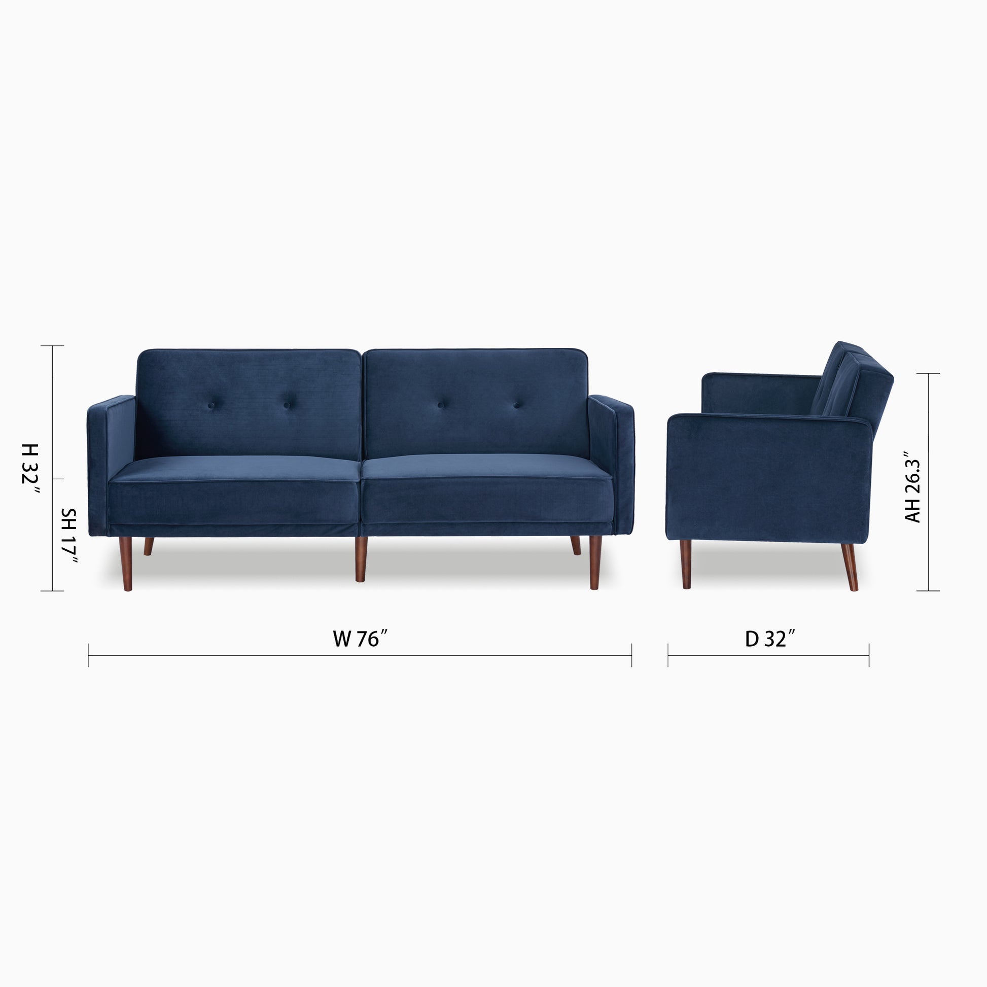 Moreno Convertible Sofa - Velvet - Artdeco Home