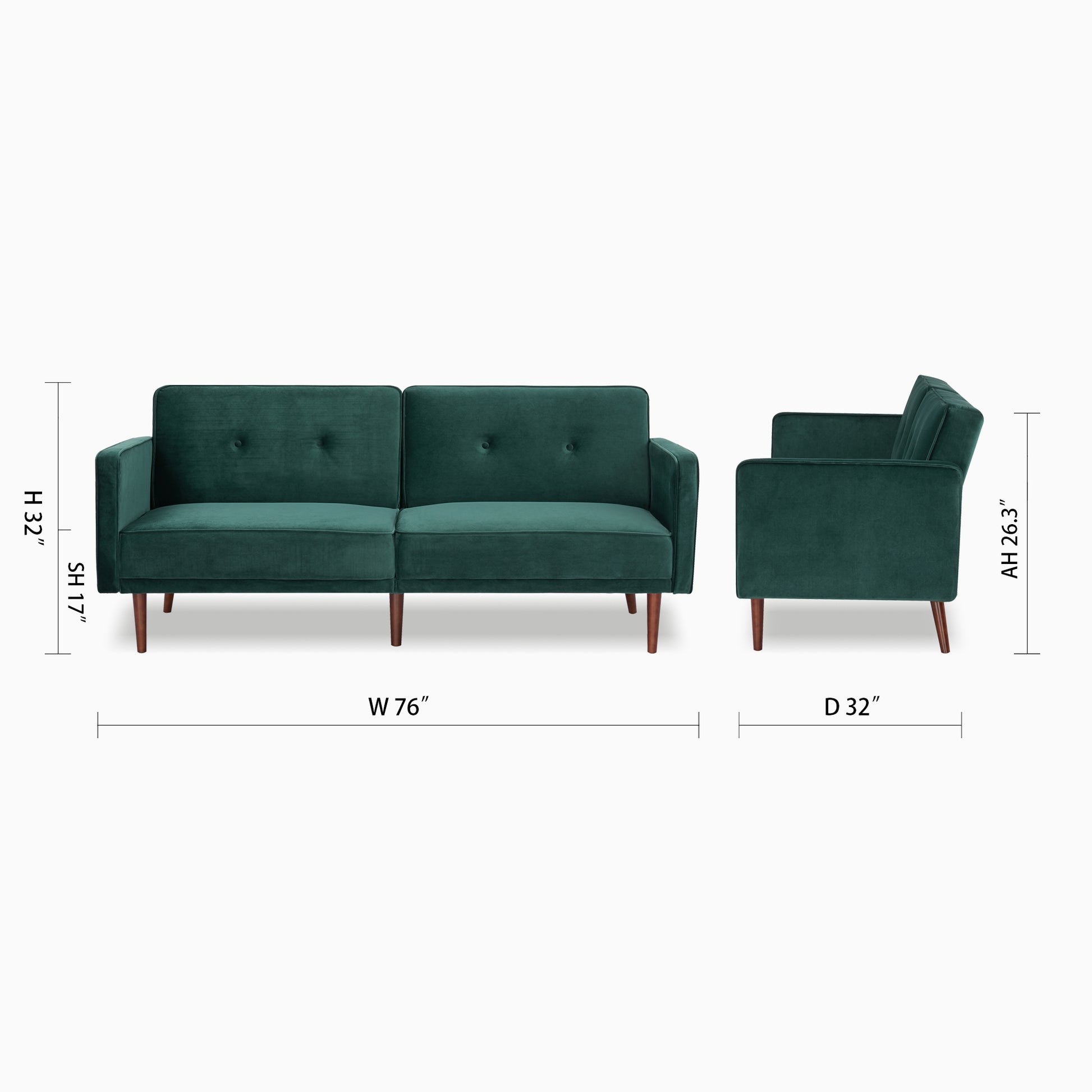 Moreno Convertible Sofa - Velvet - Artdeco Home