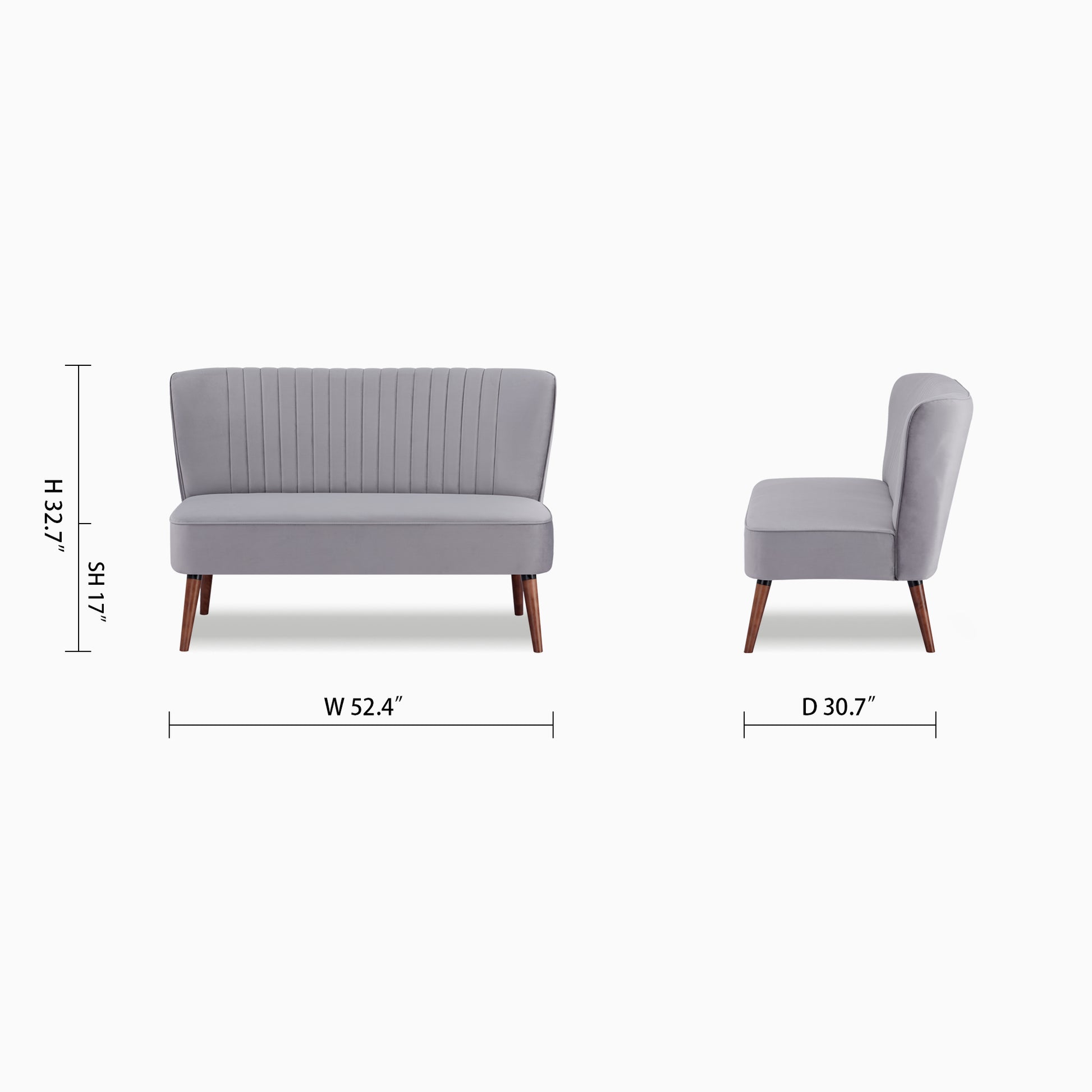 Hollywood Loveseat - Velvet - Artdeco Home