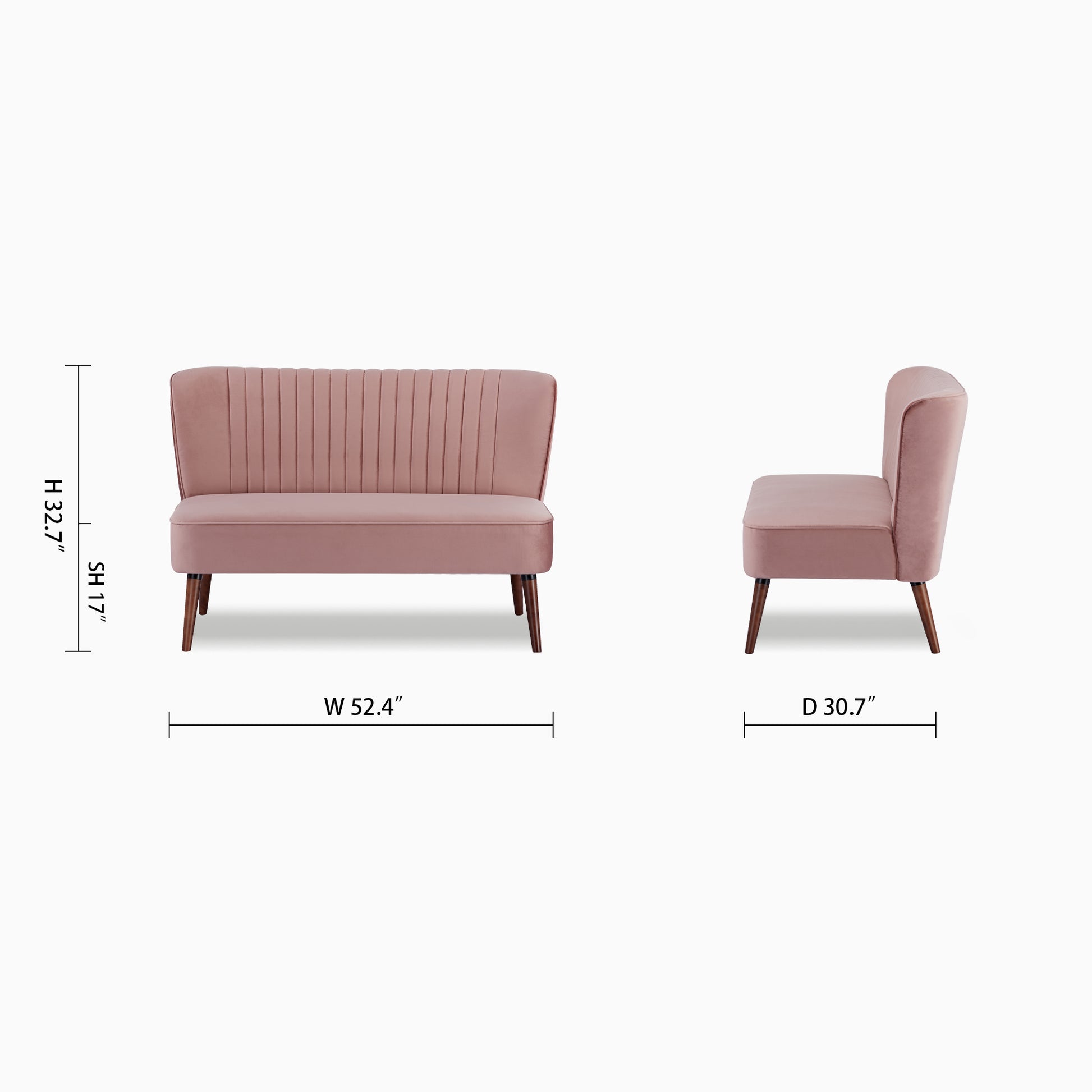 Hollywood Loveseat - Velvet - Artdeco Home