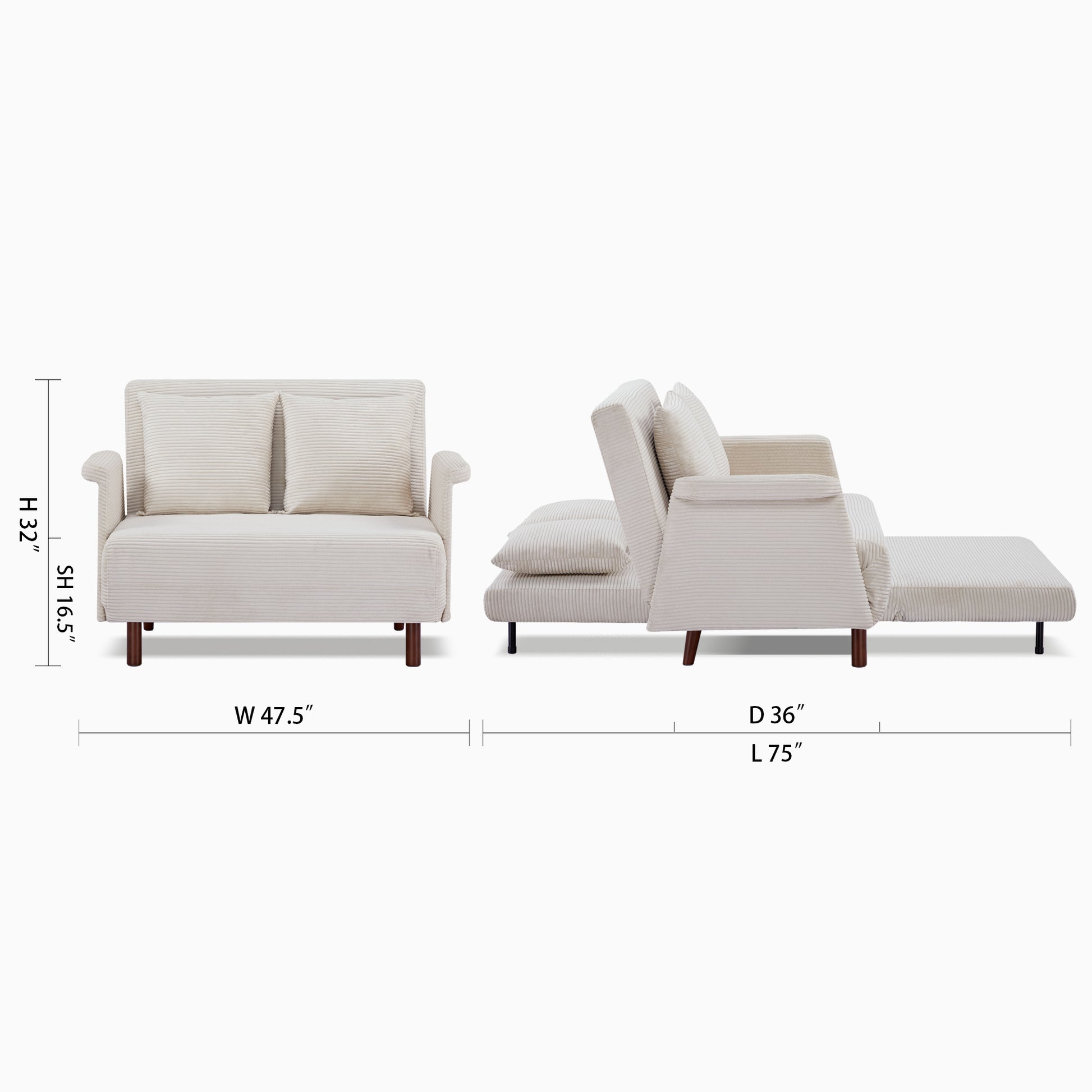 Boston Convertible Chair - Artdeco Home