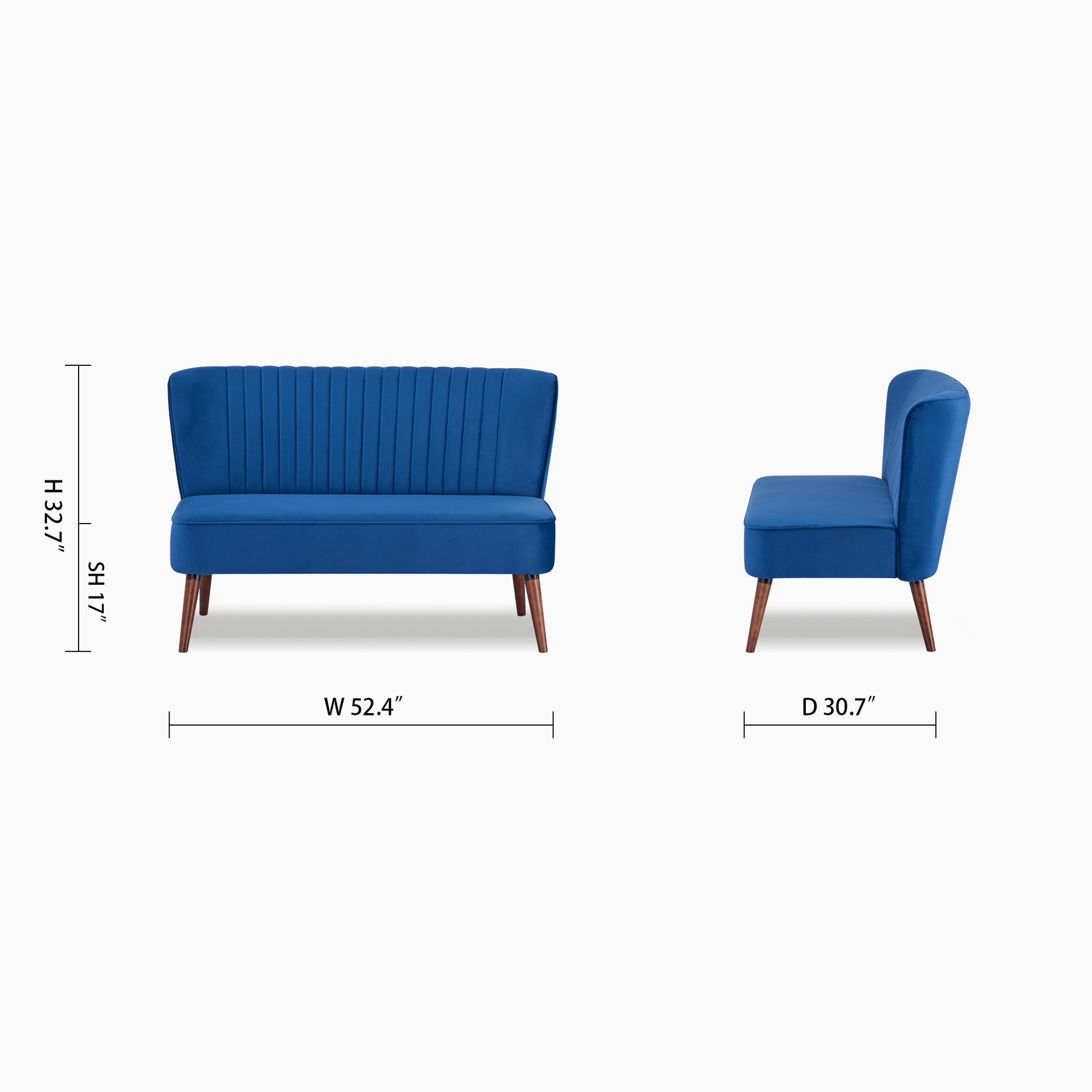 Hollywood Loveseat - Velvet - Artdeco Home