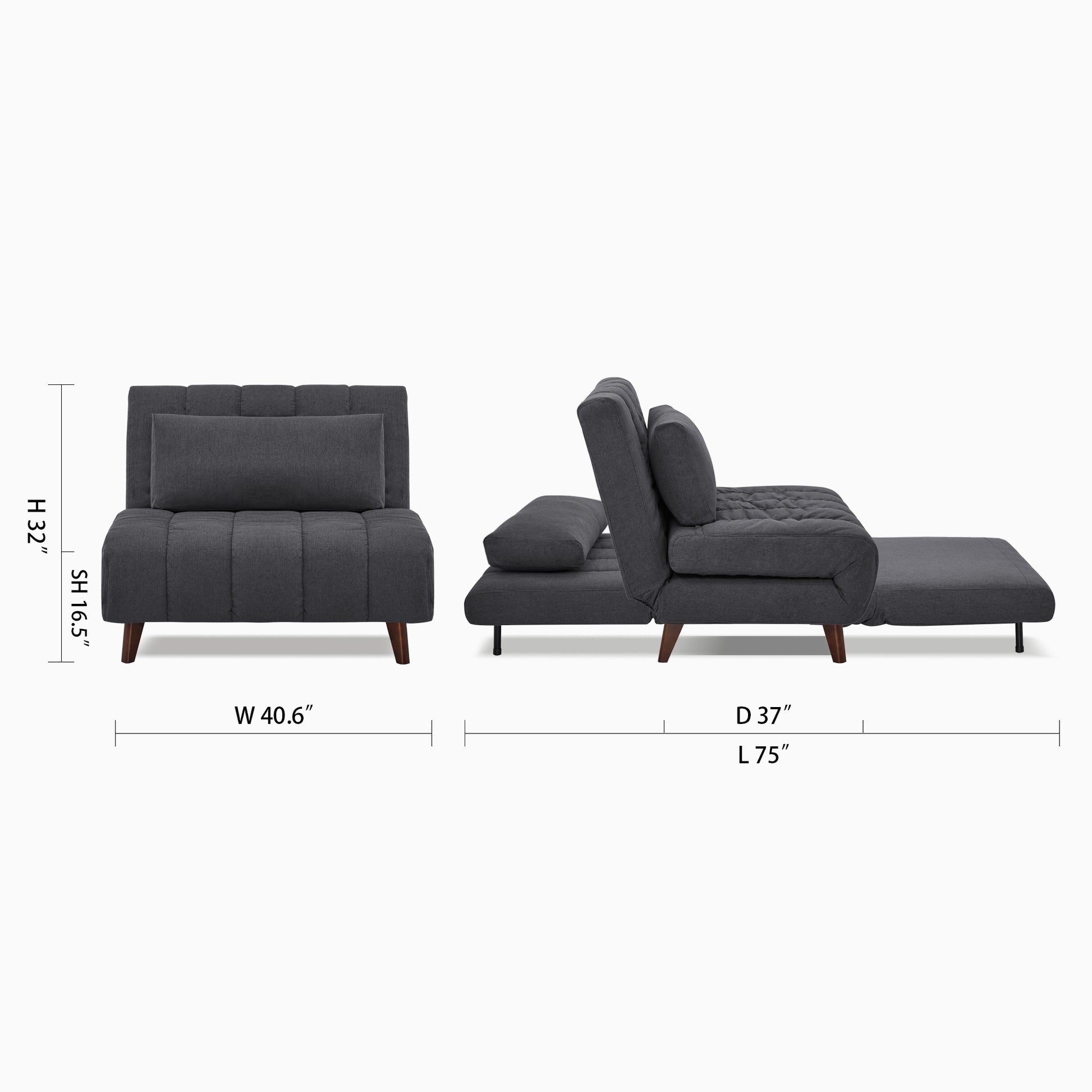 Springfield Convertible Chair - Artdeco Home