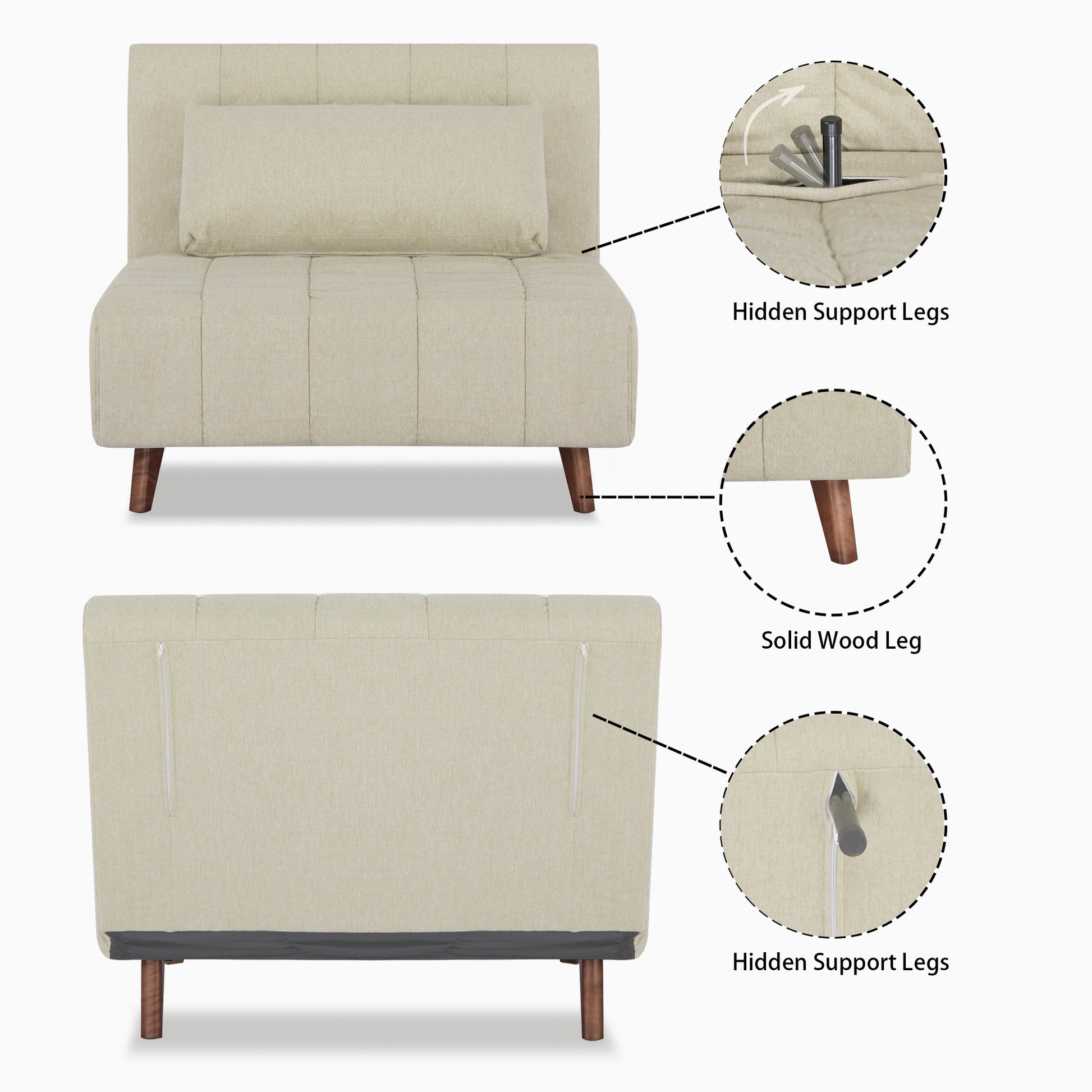 Springfield Convertible Chair - Artdeco Home