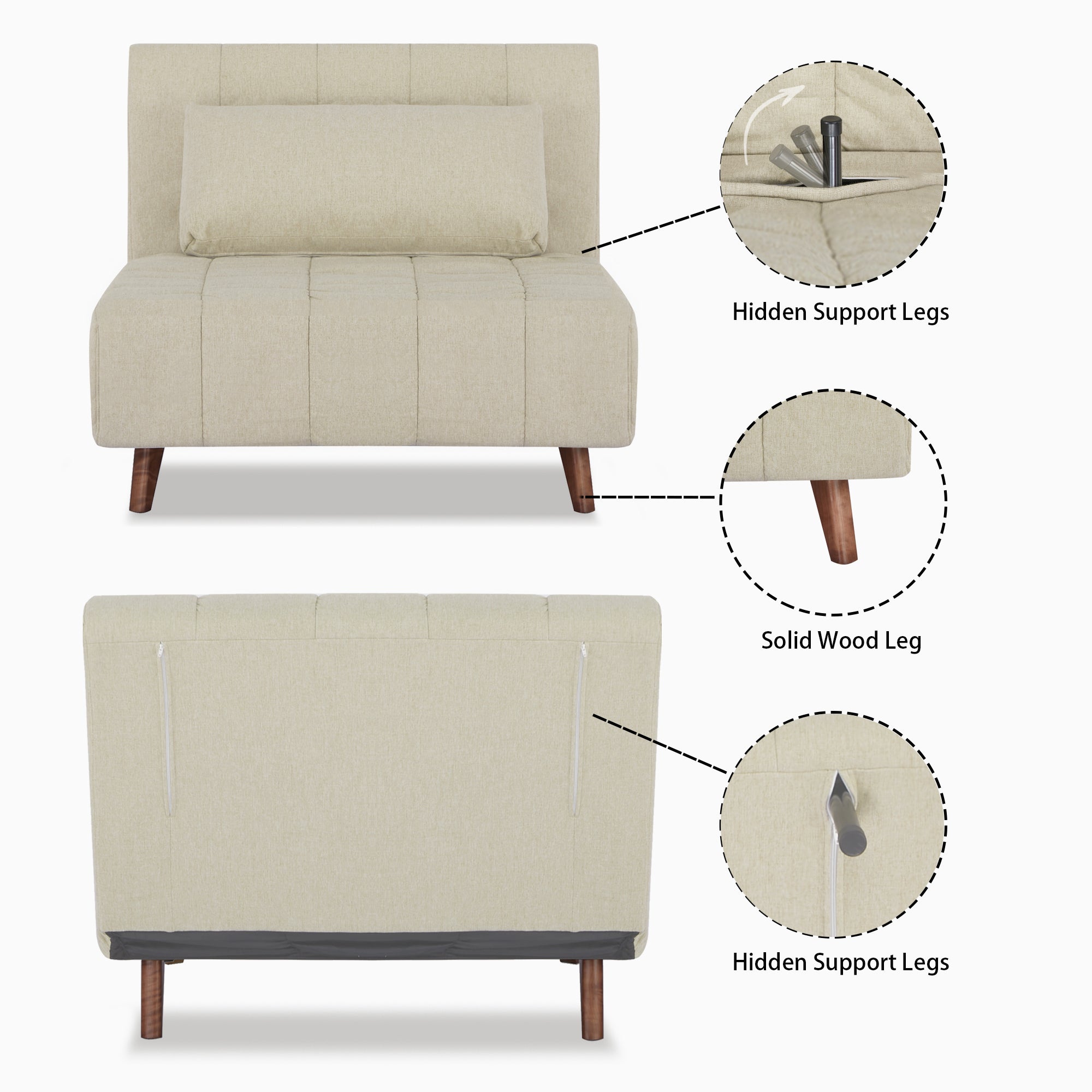 Springfield Convertible Chair - Artdeco Home