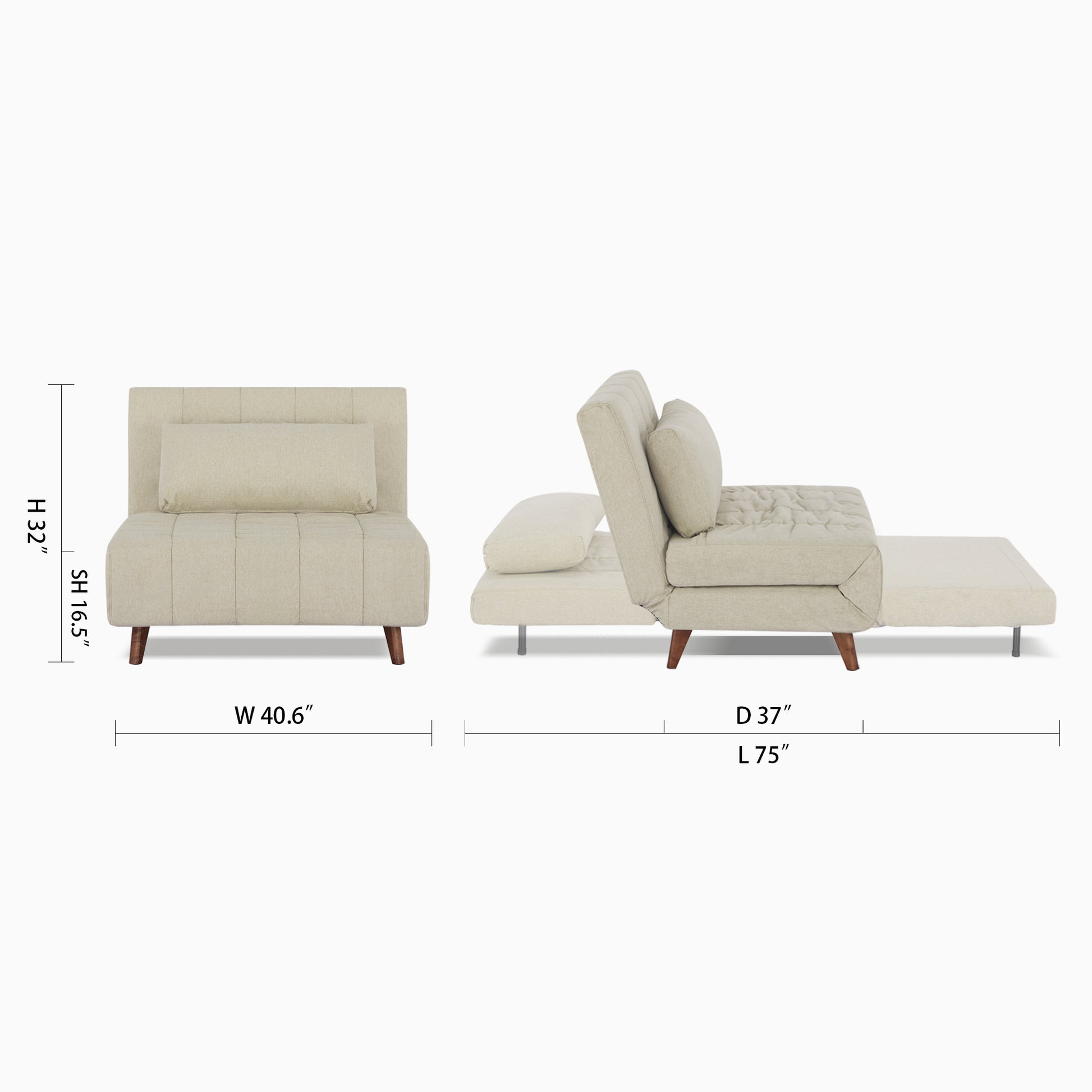 Springfield Convertible Chair - Artdeco Home