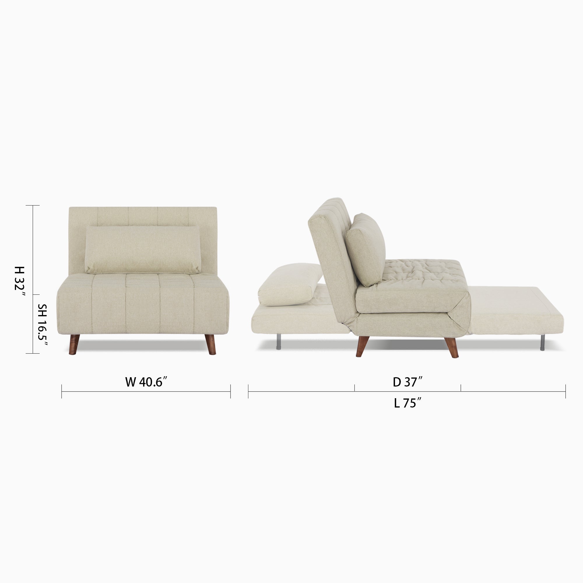 Springfield Convertible Chair - Artdeco Home