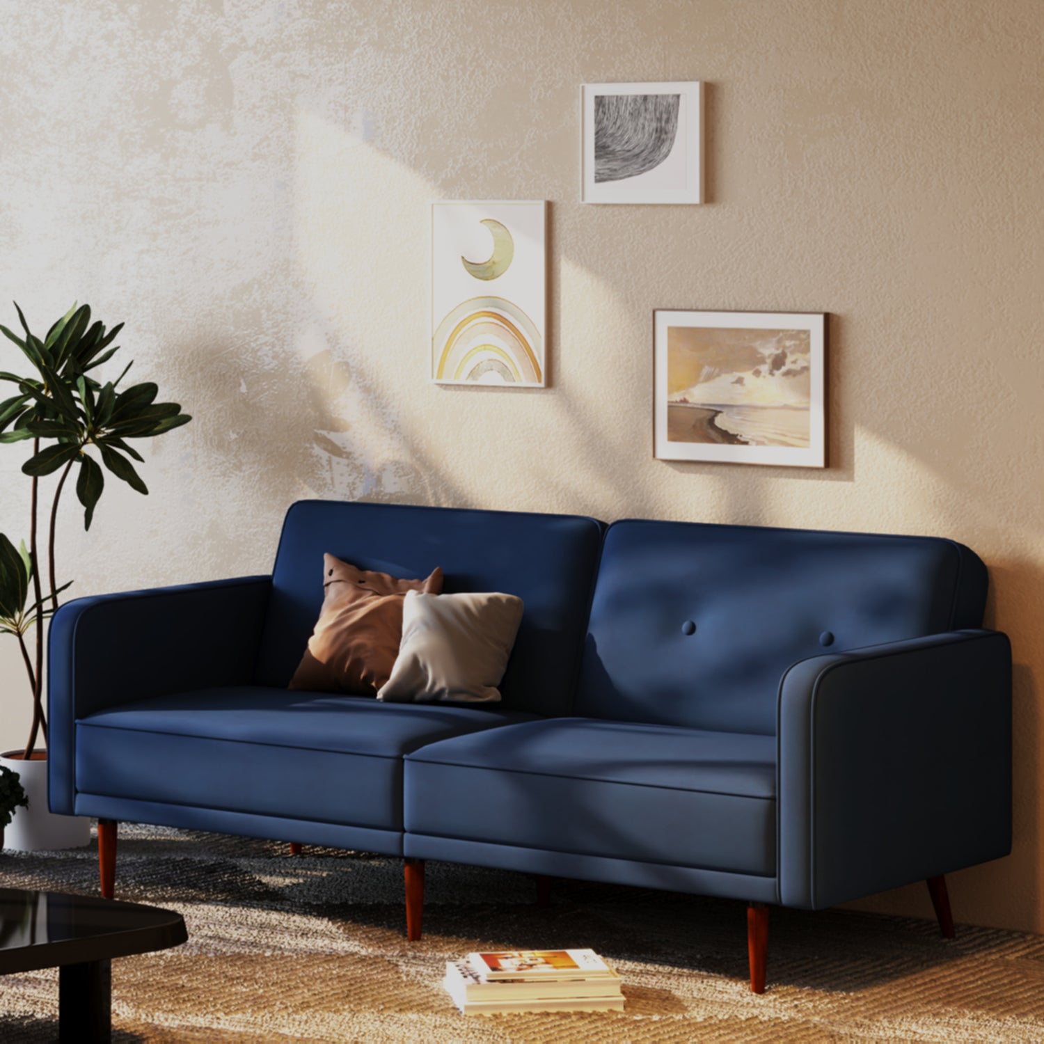 Moreno Convertible Sofa - Velvet - Artdeco Home