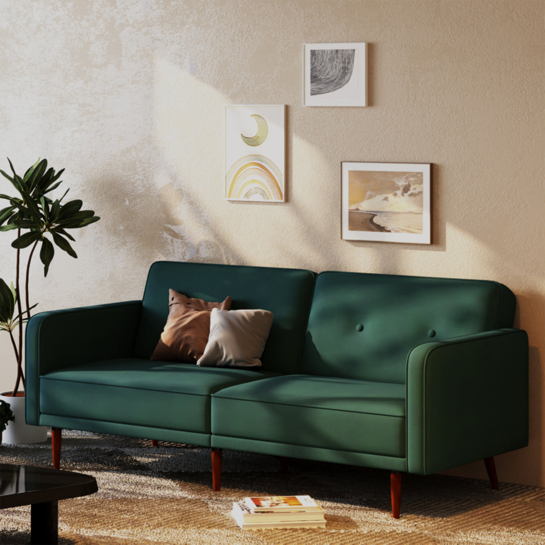 Moreno Convertible Sofa - Velvet - Artdeco Home
