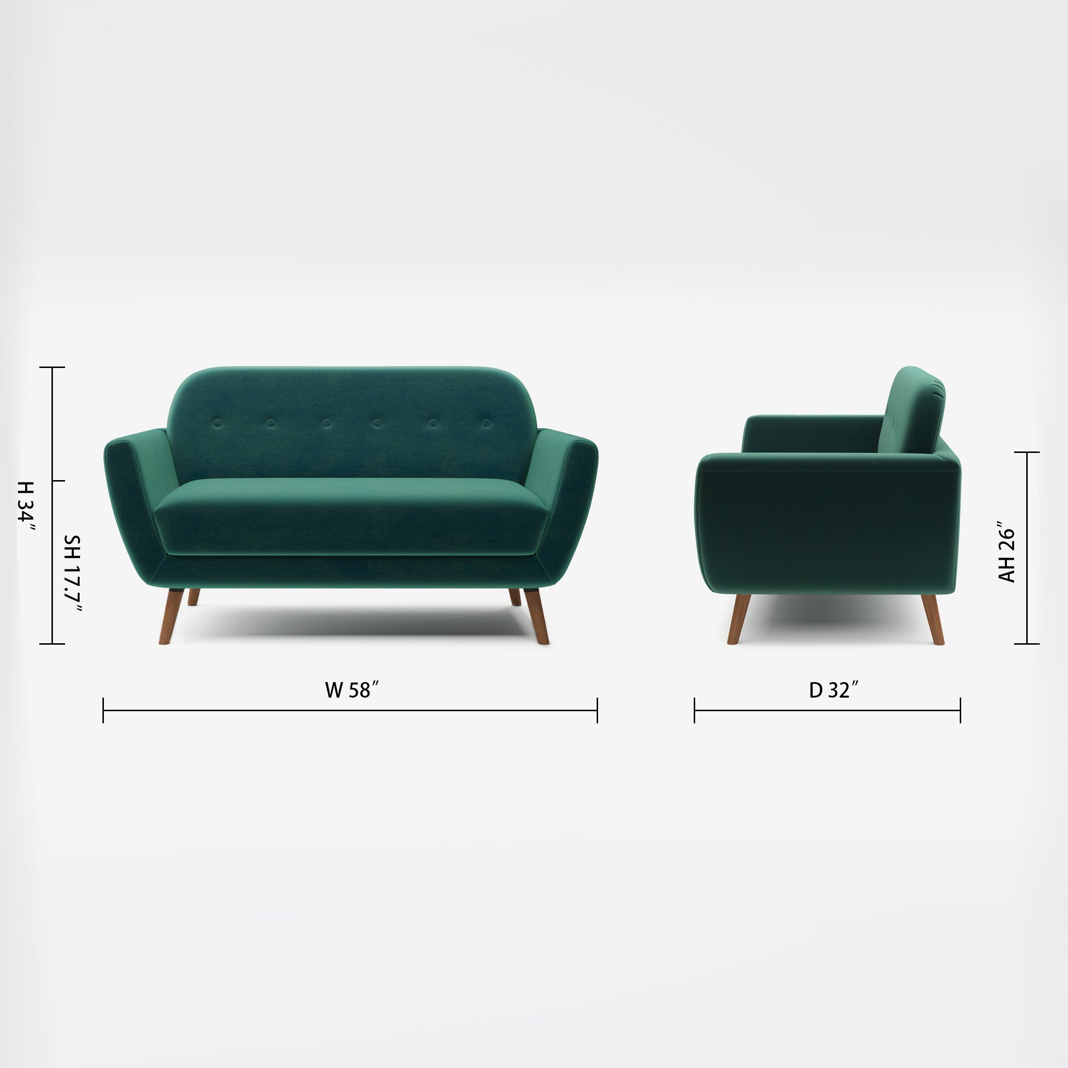 Oakland Loveseat - Velvet